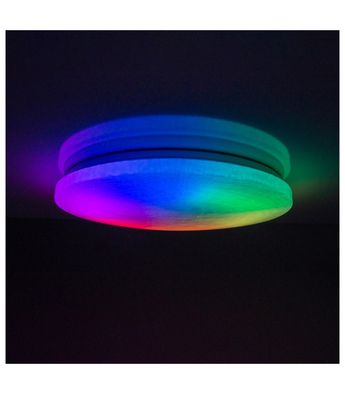 Sligo Dimmable CCT Integrated LED Semi Flush Ceiling Light Multi Colour 2900-6200K Remote Control-14