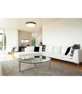 Ventura Dimmable Integrated LED Semi Flush Ceiling Light Black 3000-6000K Remote Control-2