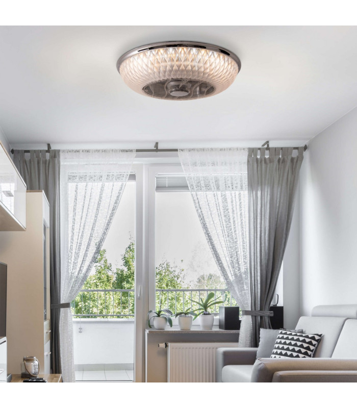 Viento Dimmable LED Ceiling Fan Clear/Transparent 3000-6000K Remote Control-3