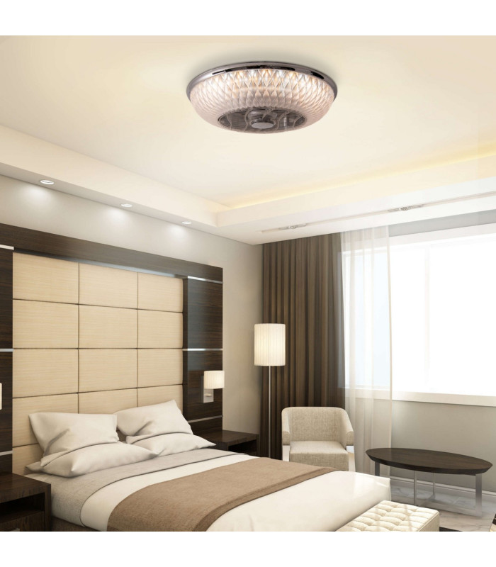 Viento Dimmable LED Ceiling Fan Clear/Transparent 3000-6000K Remote Control-5