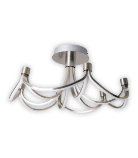 Festos Dimmable Integrated LED Semi Flush Ceiling Light Satin Nickel 2833K-1