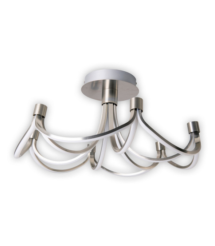 Festos Dimmable Integrated LED Semi Flush Ceiling Light Satin Nickel 2833K-1