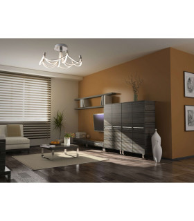 Festos Dimmable Integrated LED Semi Flush Ceiling Light Satin Nickel 2833K-2