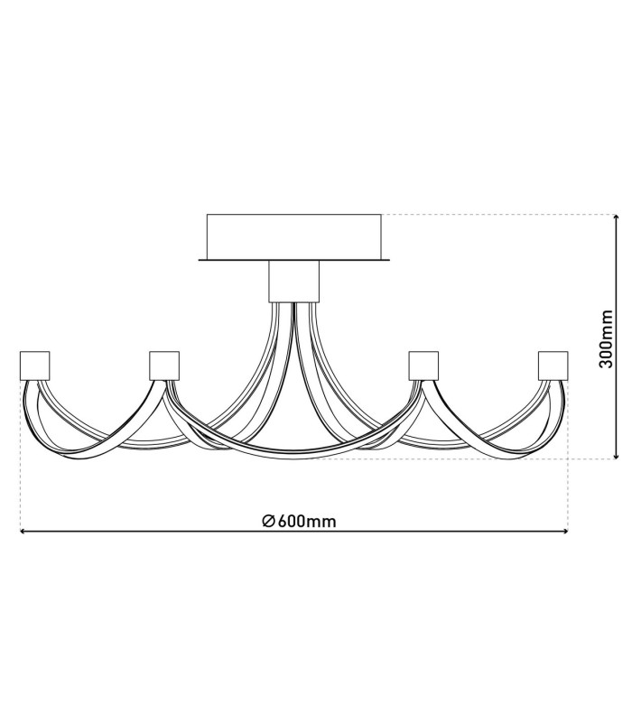 Festos Dimmable Integrated LED Semi Flush Ceiling Light Satin Nickel 2833K-5