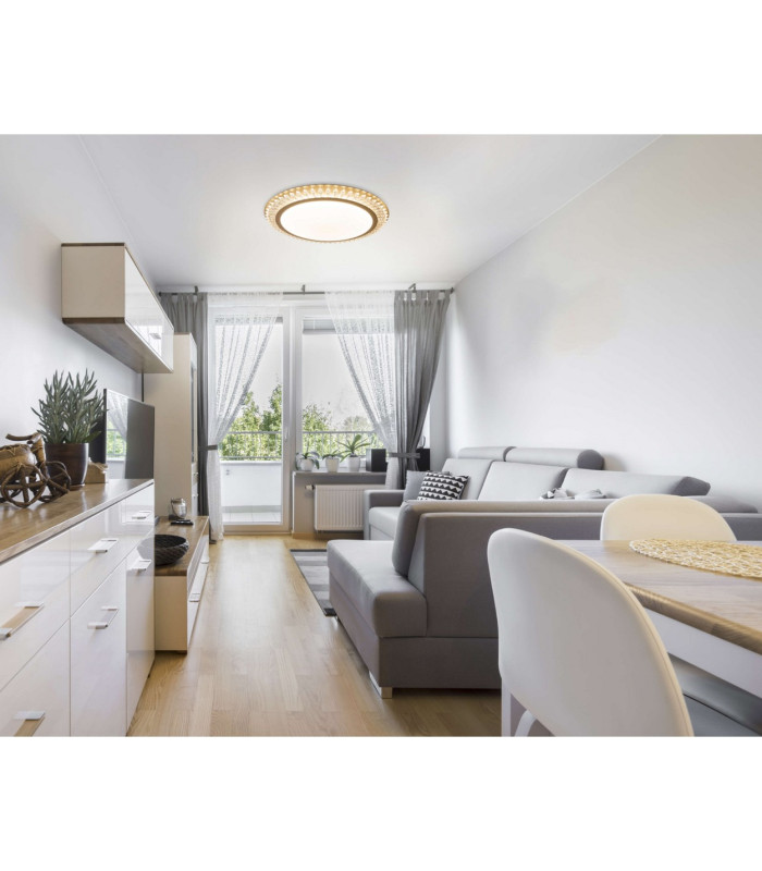 Madison Dimmable LED Decorative Flush Ceiling Light Gold 3000-6500K Remote Control-3