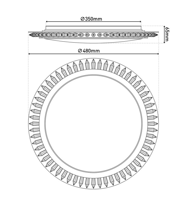 Madison Dimmable LED Decorative Flush Ceiling Light Gold 3000-6500K Remote Control-5
