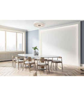 Boise Dimmable LED Decorative Flush Ceiling Light White 3000-6500K Remote Control-2