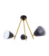 Triton Multi Arm Semi Flush Ceiling Lamp Black 3xE27-1