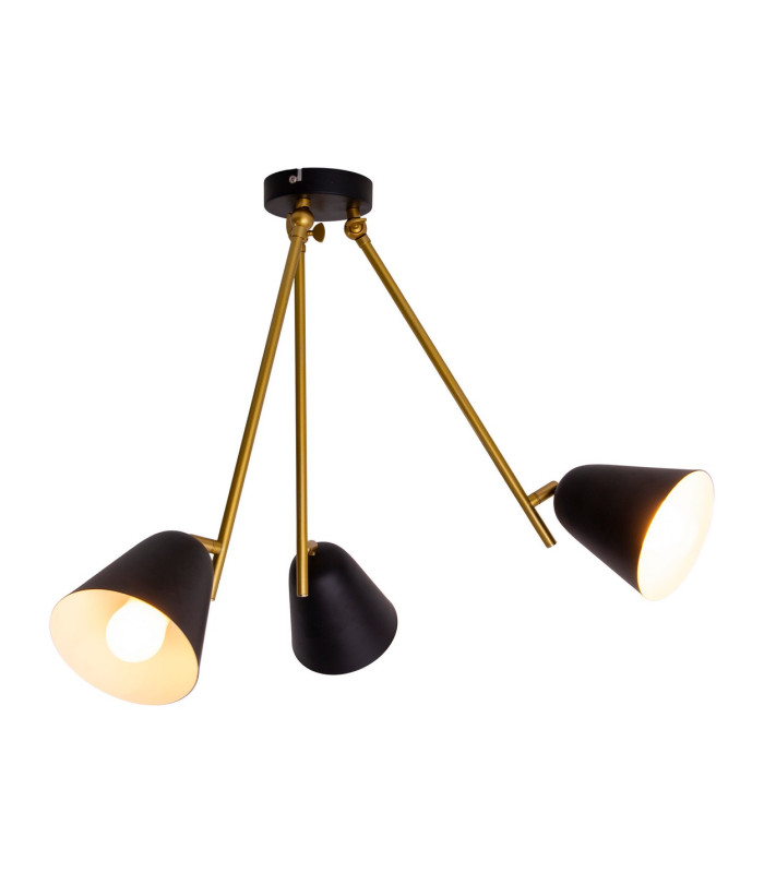 Triton Multi Arm Semi Flush Ceiling Lamp Black 3xE27-7