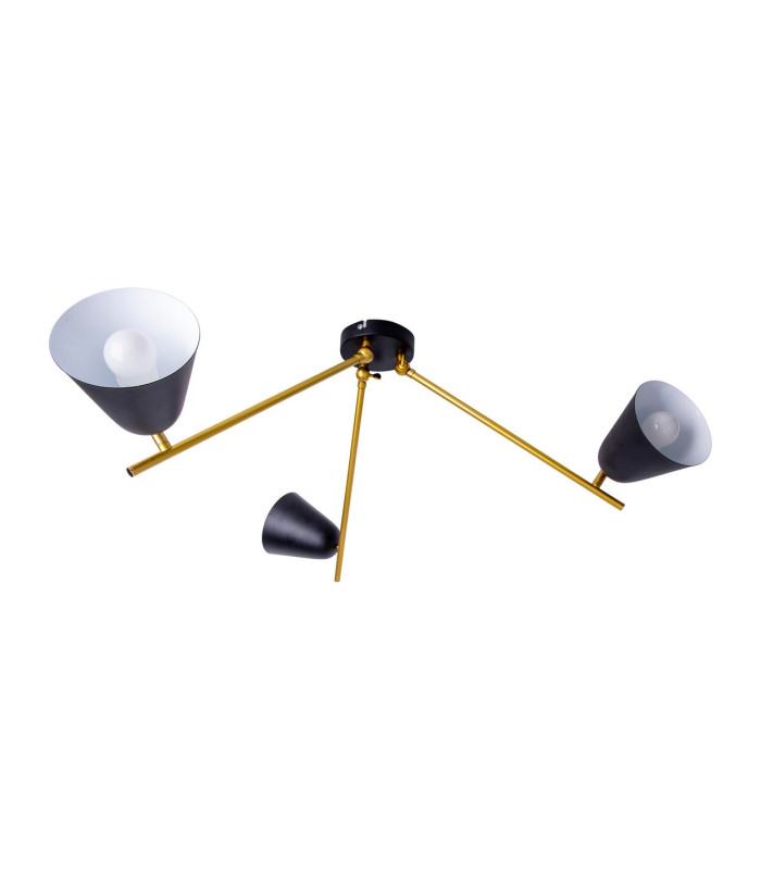 Triton Multi Arm Semi Flush Ceiling Lamp Black 3xE27-10
