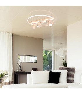 Ronda Integrated LED Semi Flush Ceiling Light White 3000K-2