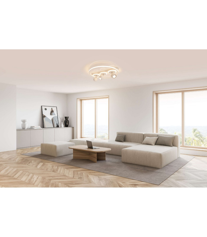 Ronda Integrated LED Semi Flush Ceiling Light White 3000K-3