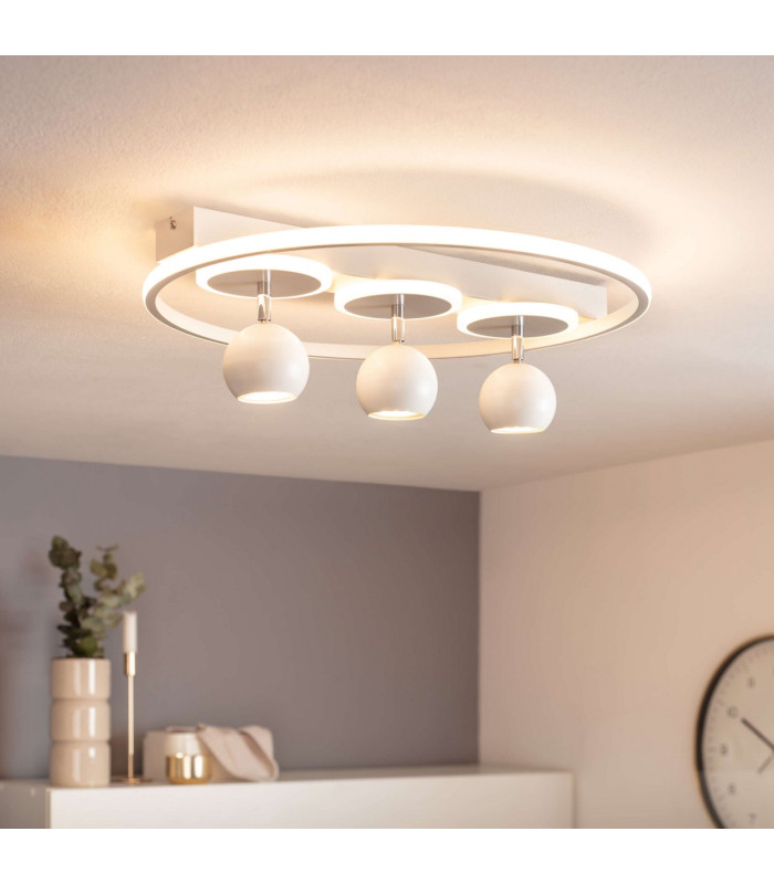 Ronda Integrated LED Semi Flush Ceiling Light White 3000K-4