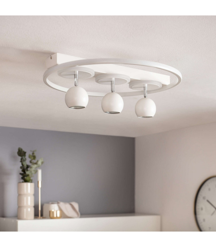 Ronda Integrated LED Semi Flush Ceiling Light White 3000K-5