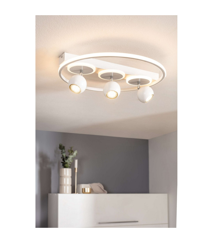 Ronda Integrated LED Semi Flush Ceiling Light White 3000K-6