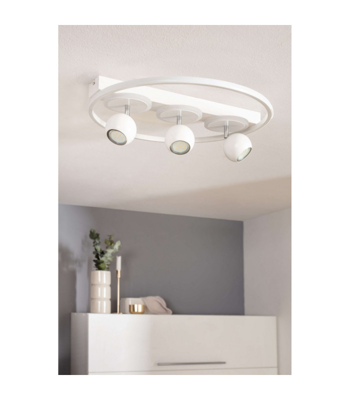 Ronda Integrated LED Semi Flush Ceiling Light White 3000K-7