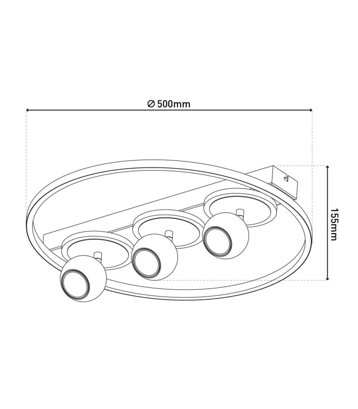 Ronda Integrated LED Semi Flush Ceiling Light White 3000K-8