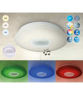 Montreal CCT Integrated LED Semi Flush Ceiling Light White 2700-6500K IP44 Remote Control-2