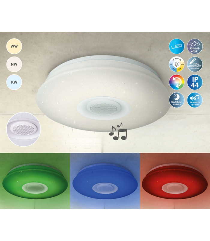 Montreal CCT Integrated LED Semi Flush Ceiling Light White 2700-6500K IP44 Remote Control-2