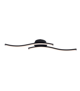 Onda 65cm Integrated LED Semi Flush Ceiling Light Black 3100K-1