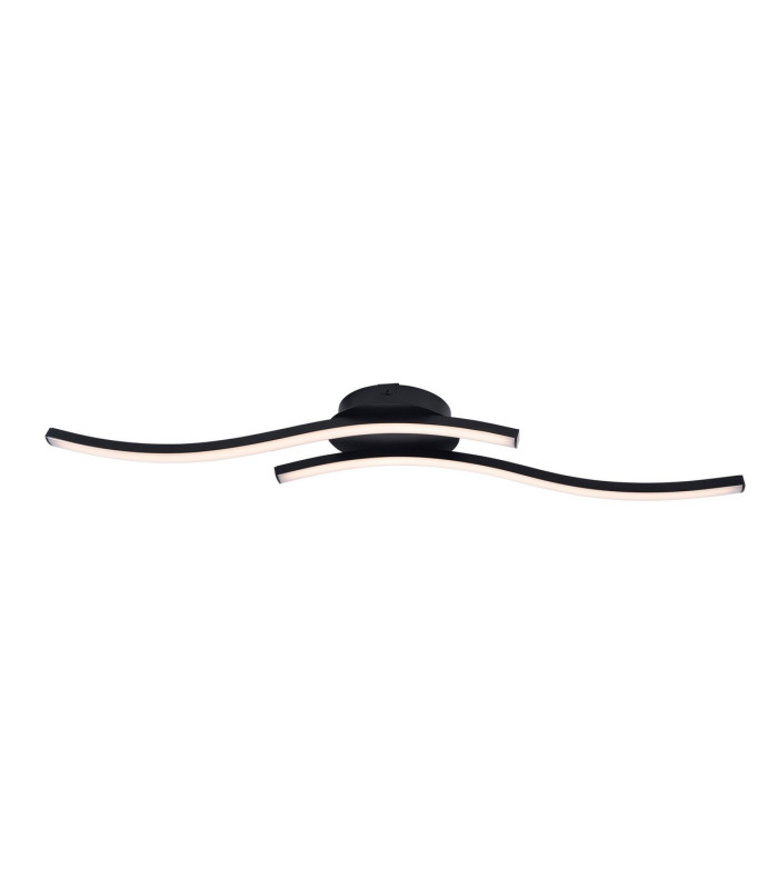 Onda 65cm Integrated LED Semi Flush Ceiling Light Black 3100K-1