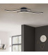 Onda 65cm Integrated LED Semi Flush Ceiling Light Black 3100K-2