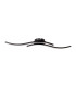 Onda 65cm Integrated LED Semi Flush Ceiling Light Black 3100K-7