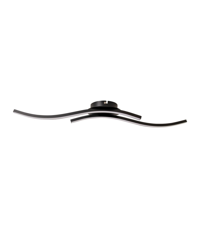 Onda 65cm Integrated LED Semi Flush Ceiling Light Black 3100K-7