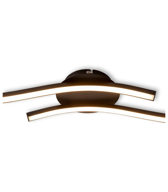 Onda 65cm Integrated LED Semi Flush Ceiling Light Black 3100K-8