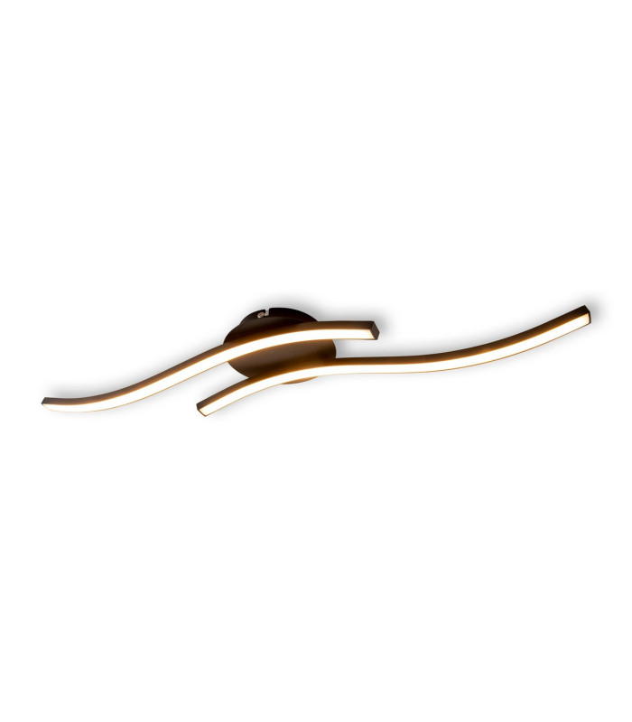 Onda 65cm Integrated LED Semi Flush Ceiling Light Black 3100K-10