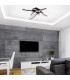 Onda 45x45cm Integrated LED Semi Flush Ceiling Light Black 3000K-2