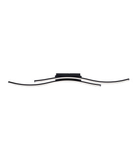 Onda 96cm Integrated LED Semi Flush Ceiling Light Black 3000K-1