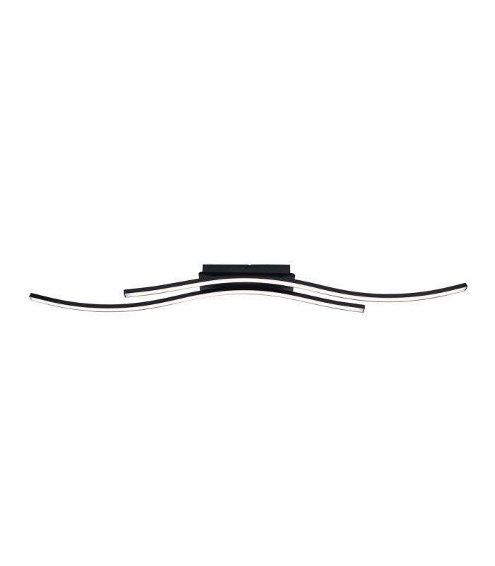 Onda 96cm Integrated LED Semi Flush Ceiling Light Black 3000K-1