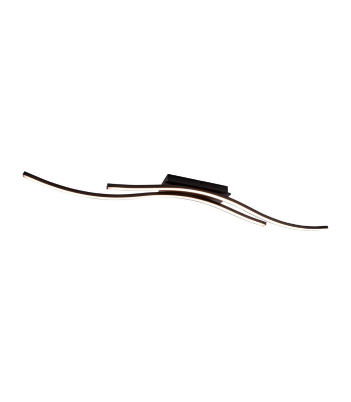 Onda 96cm Integrated LED Semi Flush Ceiling Light Black 3000K-5