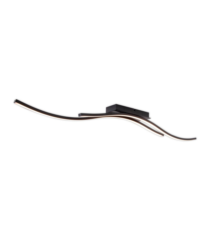 Onda 96cm Integrated LED Semi Flush Ceiling Light Black 3000K-7