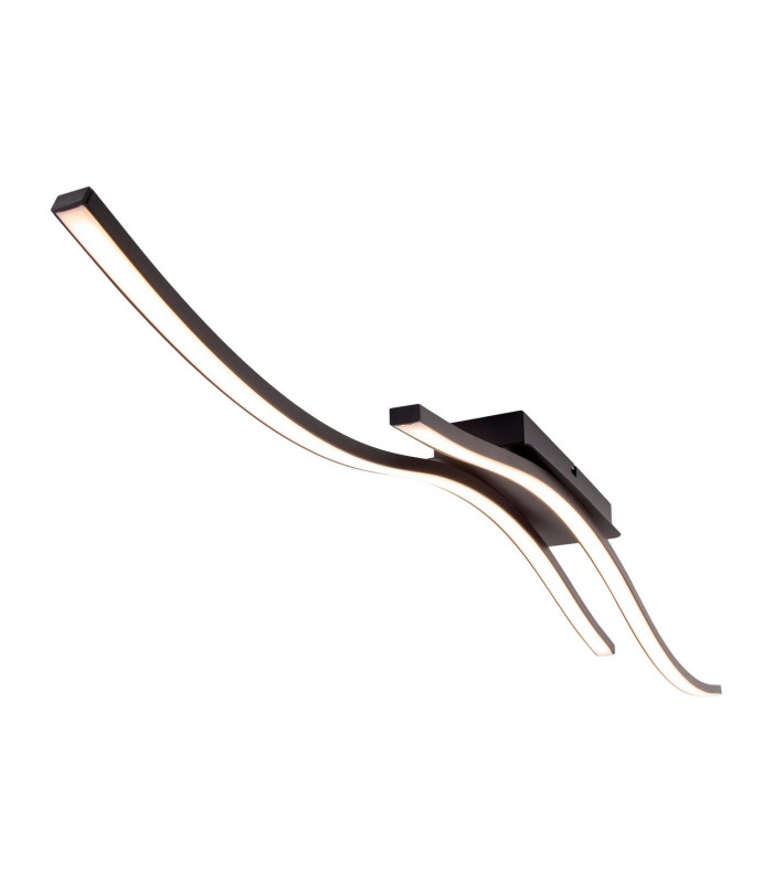 Onda 96cm Integrated LED Semi Flush Ceiling Light Black 3000K-8