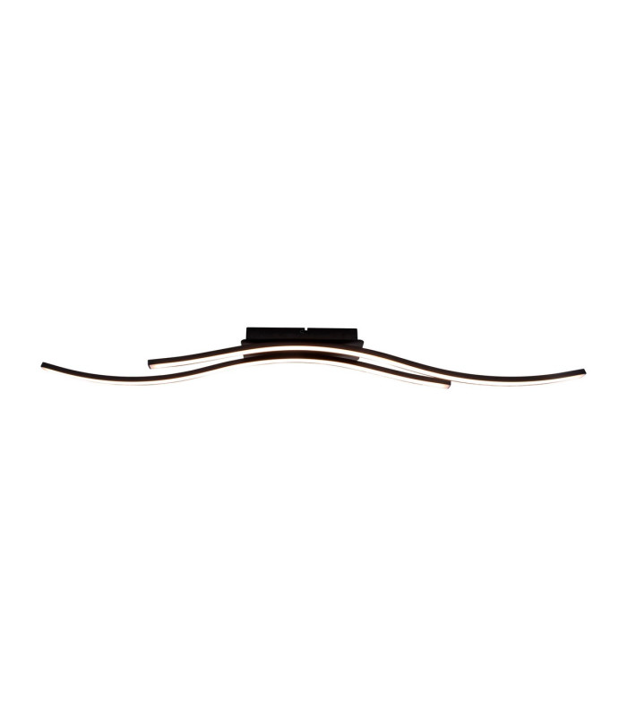 Onda 96cm Integrated LED Semi Flush Ceiling Light Black 3000K-9
