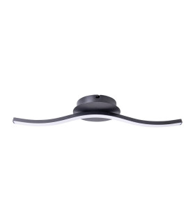 Onda 45cm Integrated LED Semi Flush Ceiling Light Black 3000K-1