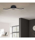 Onda 45cm Integrated LED Semi Flush Ceiling Light Black 3000K-2