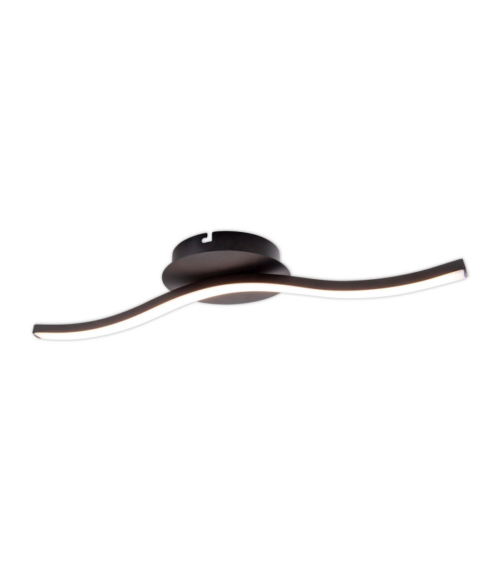 Onda 45cm Integrated LED Semi Flush Ceiling Light Black 3000K-5