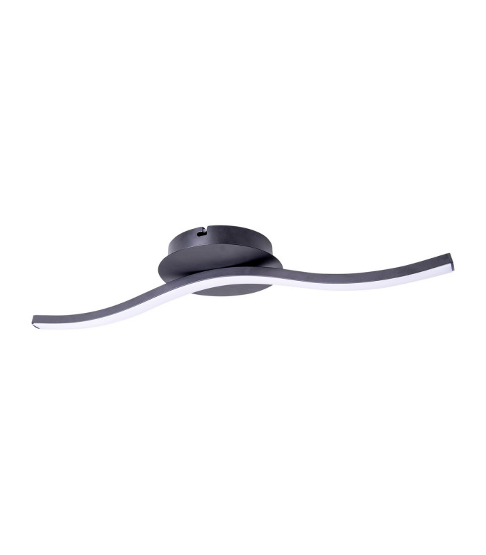 Onda 45cm Integrated LED Semi Flush Ceiling Light Black 3000K-6