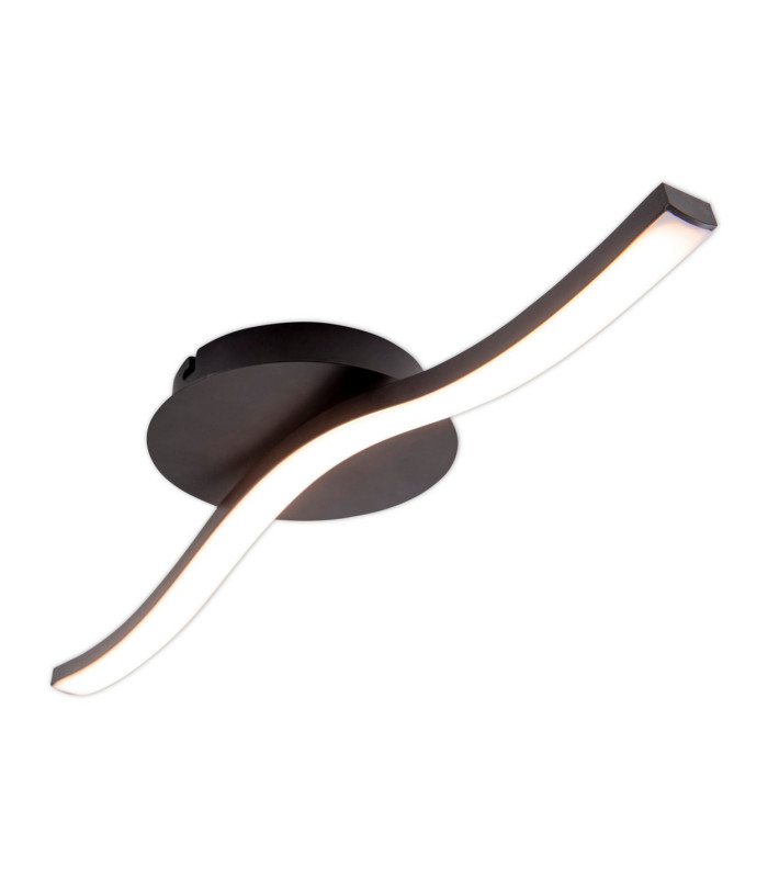Onda 45cm Integrated LED Semi Flush Ceiling Light Black 3000K-7
