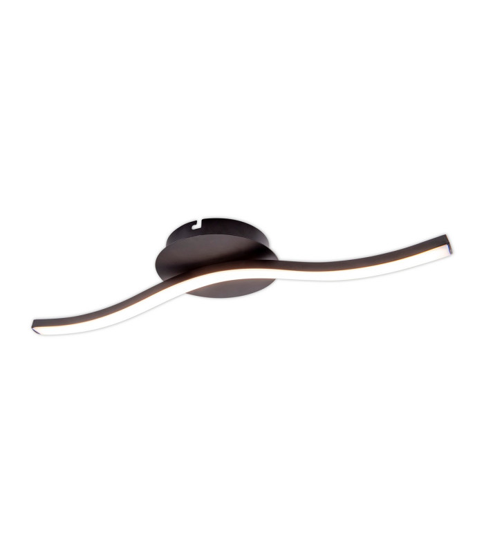Onda 45cm Integrated LED Semi Flush Ceiling Light Black 3000K-8