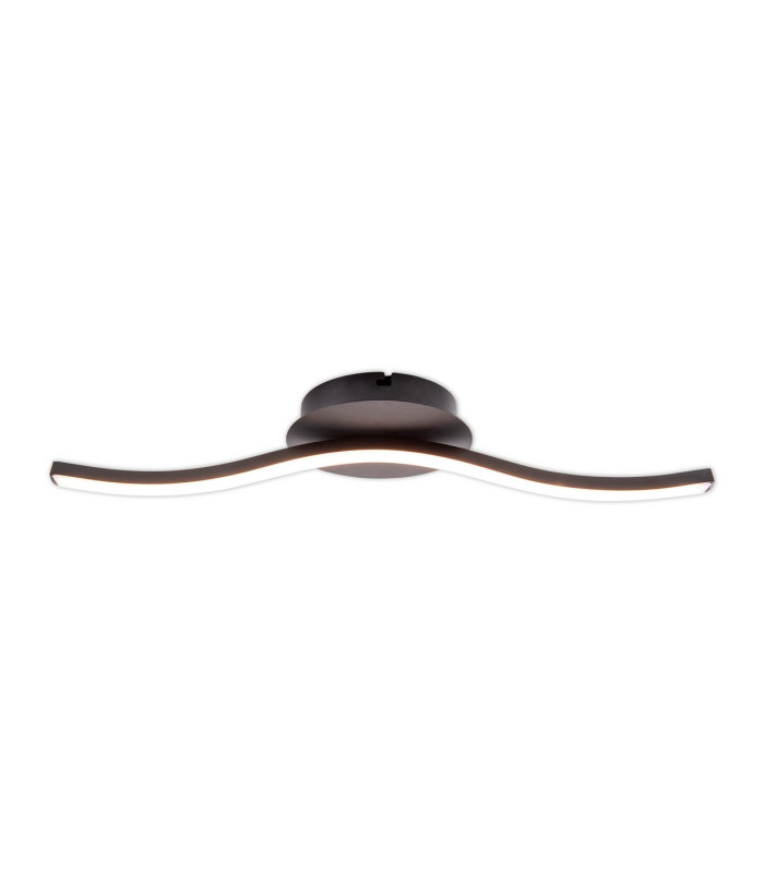 Onda 45cm Integrated LED Semi Flush Ceiling Light Black 3000K-9