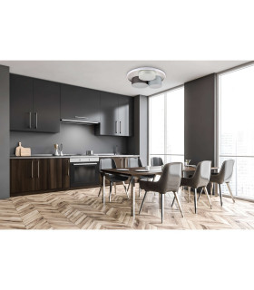 Eppan Dimmable Integrated LED Semi Flush Ceiling Light Grey 3048K-2