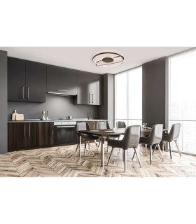 Brendan Integrated LED Semi Flush Ceiling Light Black 3000K-2
