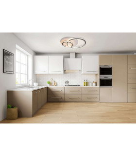 Kirk Integrated LED Semi Flush Ceiling Light Black 2900K-2