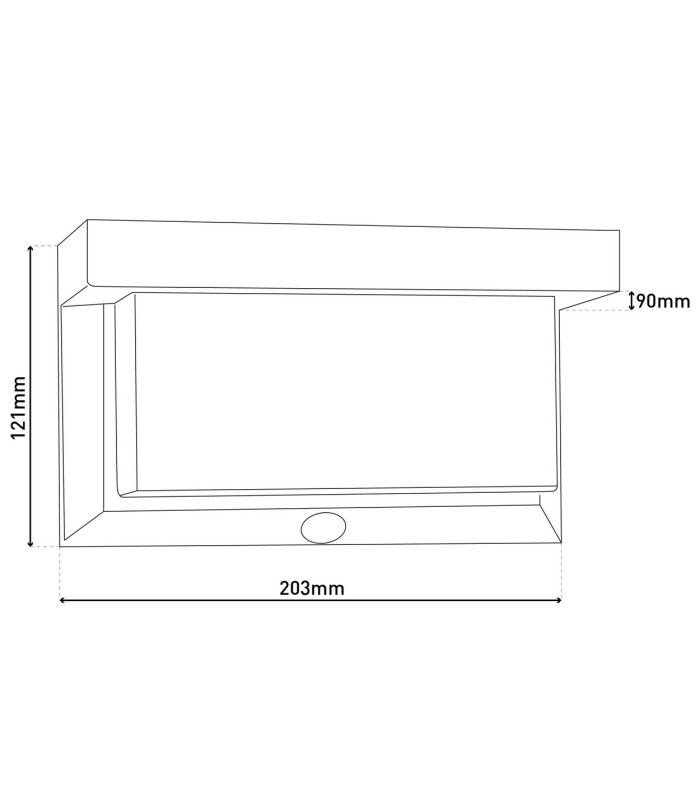 Aurel LED Solar Outdoor Motion Sensor Wall Lamp Black PIR + Dusk to Dawn Sensor 7000K IP44-6