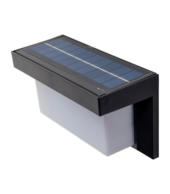 Aurel LED Solar Outdoor Motion Sensor Wall Lamp Black PIR + Dusk to Dawn Sensor 7000K IP44-8