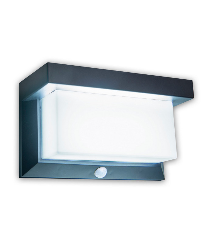 Aurel LED Solar Outdoor Motion Sensor Wall Lamp Black PIR + Dusk to Dawn Sensor 7000K IP44-13
